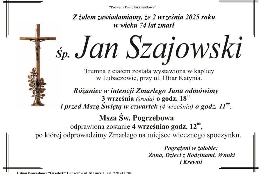 Zmarł Jan Szajowski [74 lata]